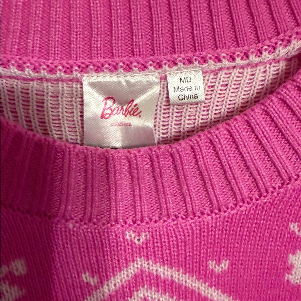 Barbie Fuchsia Crew Neck Sweater - Picture 3 of 3